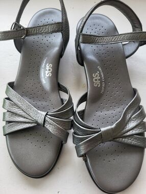 SAS Silver Sandals Size 9M